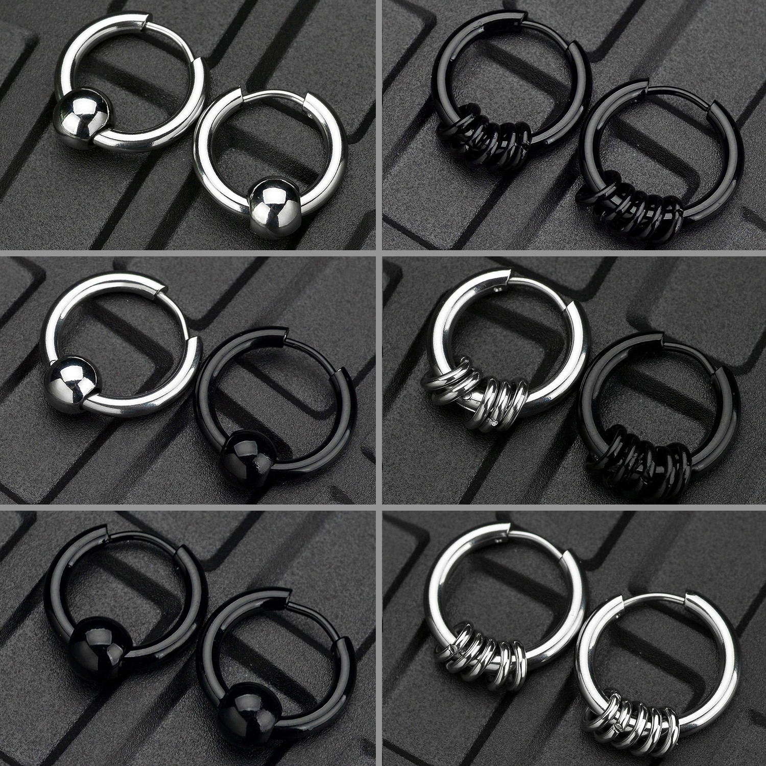 Mens hoop earring with ball deals