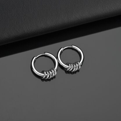 Rock Ball Ear Hoops - Image 4