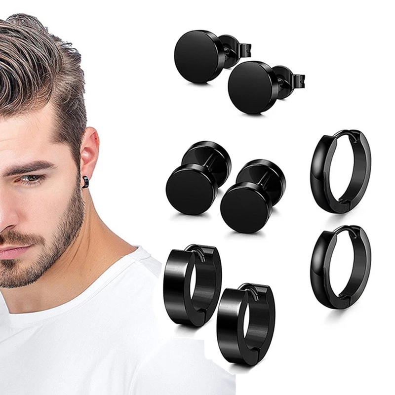 Men's barbell earrings top
