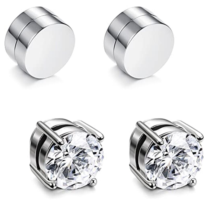 Non Piercing Earring for Women Zircon Magnetic Ear Stud Punk Men Fake  Magnet Earrings Body P9D2 - Walmart.com