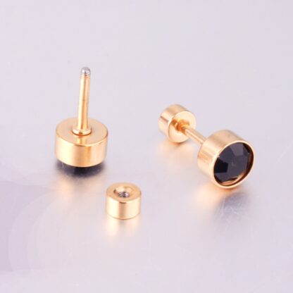 Round Cubic Stud Earrings - Image 2