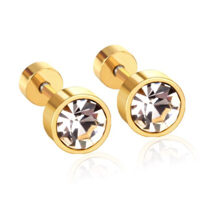 Round Cubic Stud Earrings - Image 7