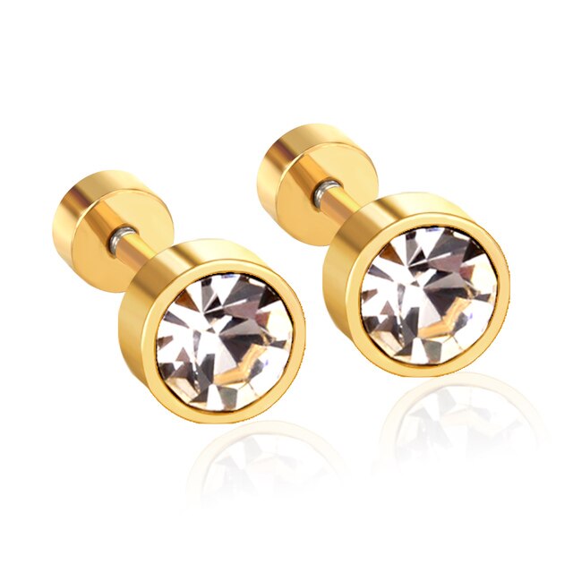 GoProver 8mm Black Round Stud Earrings Set Stainless Steel India | Ubuy