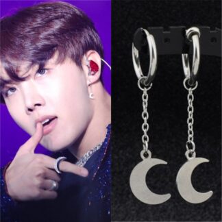 Boys’ Long Earrings with Moon Design