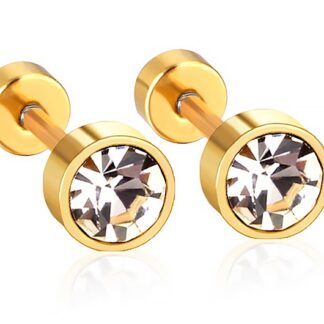 Round Cubic Stud Earrings