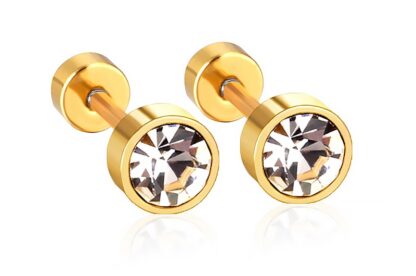 Round Cubic Stud Earrings