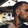 Geometric Honeycomb Hoops Men - Image 2