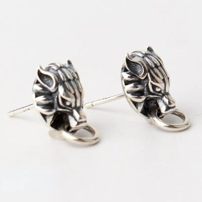 Wolf Head Stud Earrings - Image 3