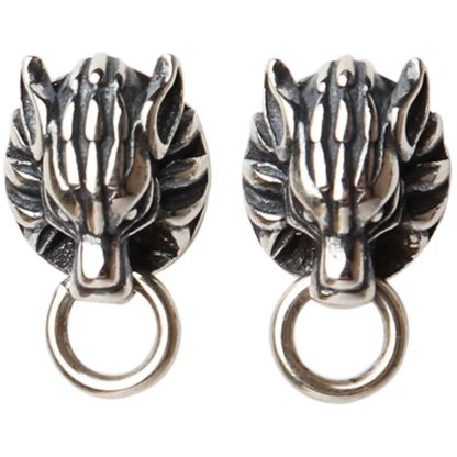 Wolf Head Stud Earrings - Image 4