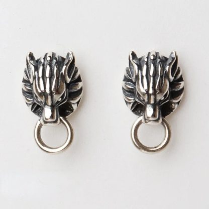 Wolf Head Stud Earrings - Image 7