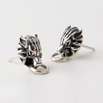 Wolf Head Stud Earrings - Image 5
