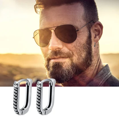 Stylish Men's Hoop Earrings - Image 2