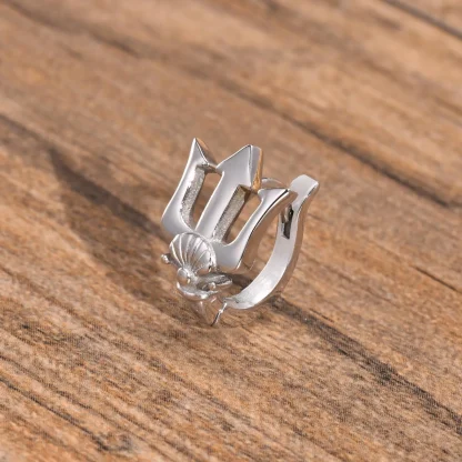 Ancient Poseidon Trident Hoops - Image 3