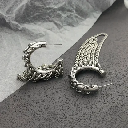 Long Tassel Stud Earrings - Image 6
