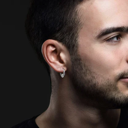Stylish Men's Hoop Earrings - Image 3