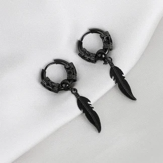 Feather Coil Hoop Earrings