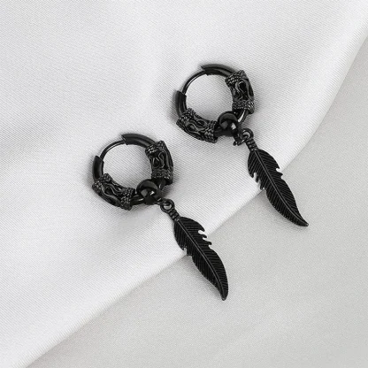 Feather Coil Hoop Earrings