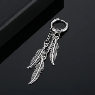 Cross Feather Tassel Earrings